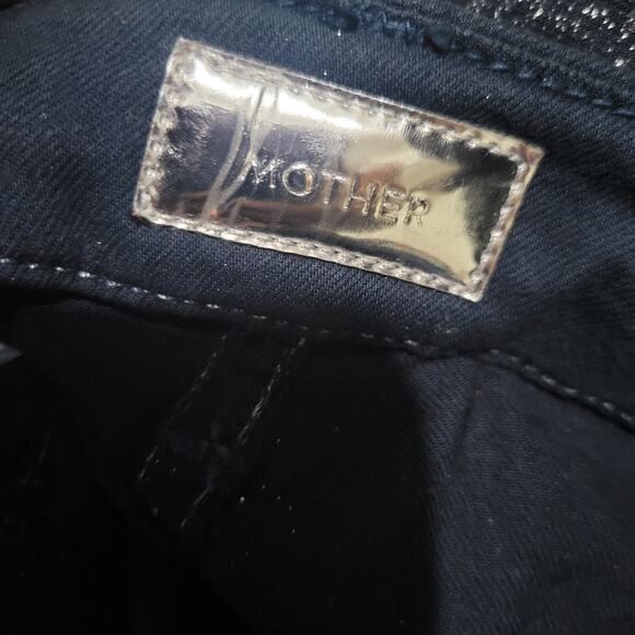 Mother Looker Jean Blue Denim Shimmer Glimmer Skinny Low Rise Stretch Sparkle 26 - Picture 11 of 14